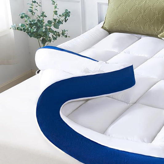 WhatsBedding 4 Inch Memory Foam Queen Mattress Topper for Back Pain