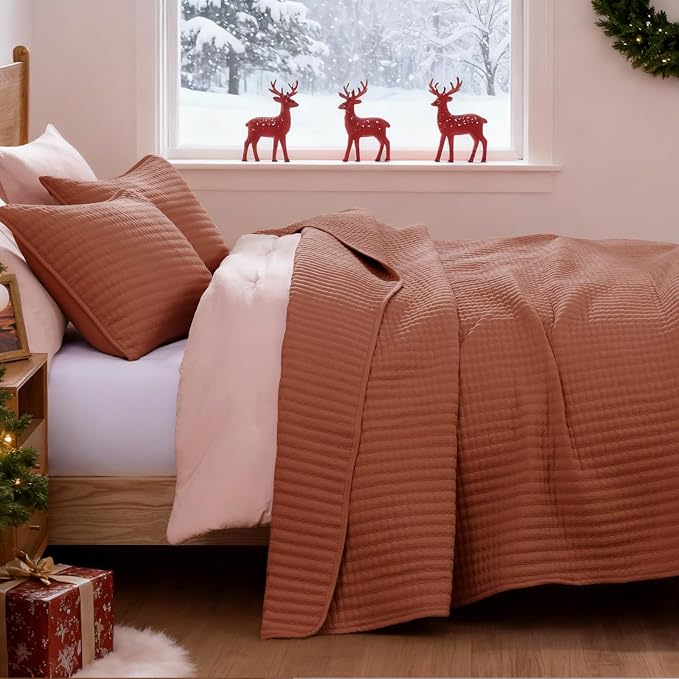 King Size Quilt-Lightweight Bedspreads King Quilt Bedding Set | Soft Coverlet with 2 Pillow Shams for All Seasons, Suitable for Bed, Couch, 3 Pieces, 106"x94"