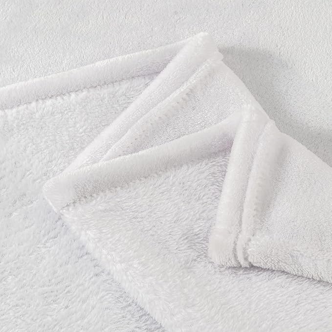 BEDELITE Fleece Blanket Soft Plush Throw for Couch White 50"x70" | Ultra Soft Fleece, Plush Microfiber, Lightweight Warmth, All Season Comfort, Fade Resistant, Machine Washable, Couch Sofa Bed