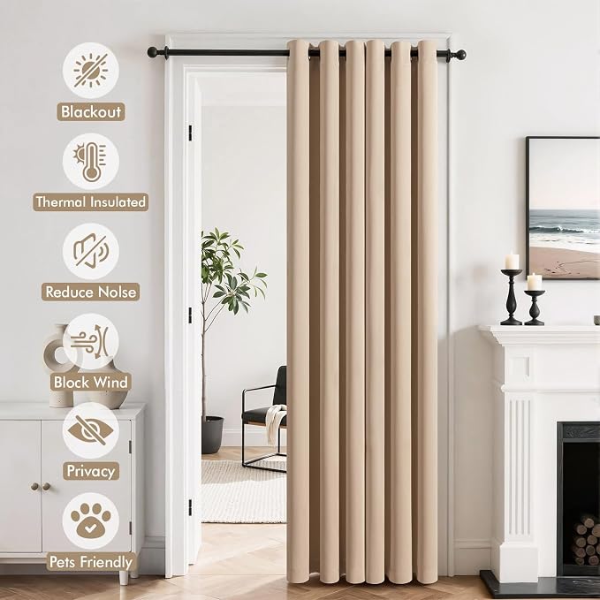 MIULEE Closet Curtain for Open Closet Without Door Grommet Top 34x80 Inches | Covers Closet, Privacy Curtains for Room Divider, Sun/Light Blocking, Quality Fabric, Doorway