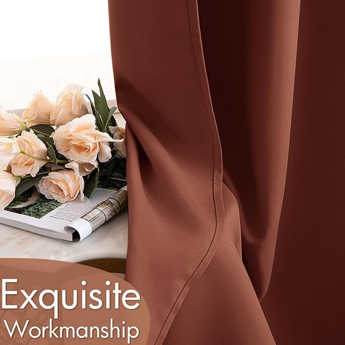 MIULEE Caramel Blackout Bedroom Curtains Drapes 84 Inch Long 52"x84" | Grommet Top, Room Darkening Window Drapes, Privacy Protection, Thermal Insulated, Heat Blocking, Light Blocking
