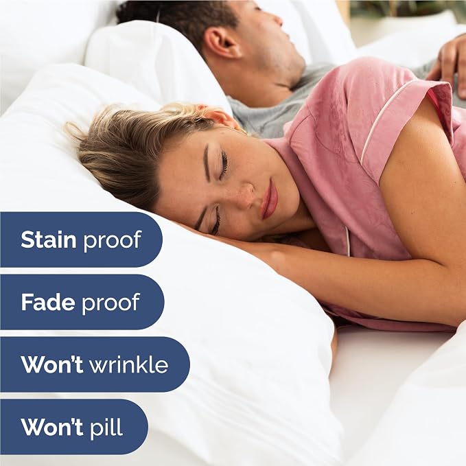 Full Size 4 Piece Sheet Set - Comfy Breathable & Cooling Sheets - White | Hotel Luxury Bed Sheets for Women & Men, Deep Pockets, Easy-Fit, Extra Soft and Wrinkle Free Sheets, Oeko-Tex Bed Sheet Set