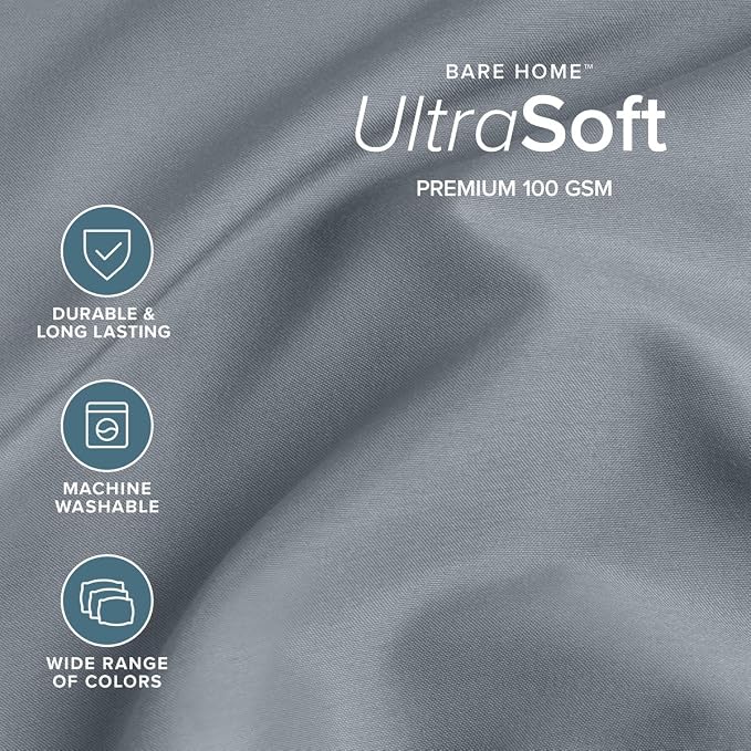 Bare Home Full Sheet Set - 1800 Ultra-Soft (Full, Steel Blue) | Deep Pockets 6 to 15 Inches, Breathable, Hypoallergenic, Hotel Luxury, Easy Fit, Soft, All-Season