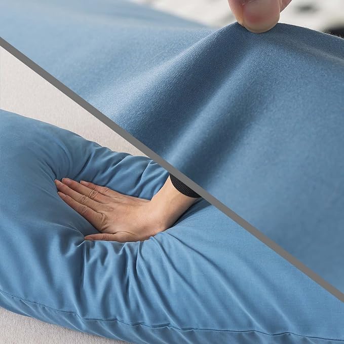 WhatsBedding Memory Foam Body Pillow with Cover, Long Bed Pillow for Adults | Breathable Zippered Cotton Cover,Long Pillow for Sleeping, Firm Pillow Fluffy Supportive for Side Sleepers