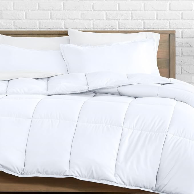 Bare Home Comforter Set - 1800 Ultra Soft (Oversized King, White) | All-Season, Breathable, Hypoallergenic, Premium 1800, Warm, Cozy