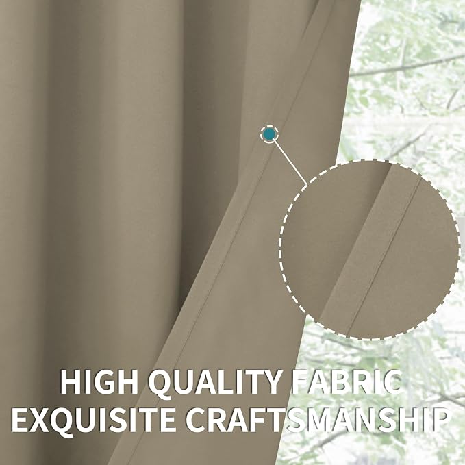 BGment Short Curtains for Small Window 54 Inch Long - Cocoa 2 Panels | Grommet Top, Light-Blocking, Sunblock, Thermal Insulated, Window Drapes for Kids Boys Room, 52x54 Inch