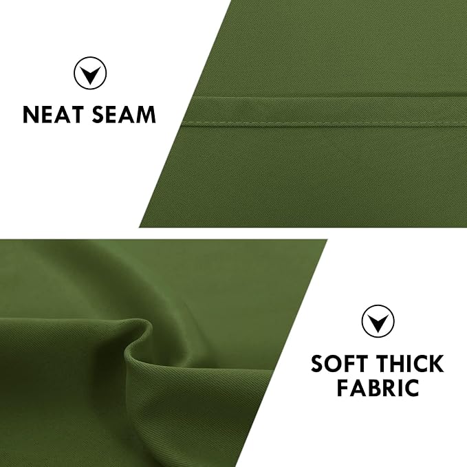 DWCN Short Blackout Curtains 52 x 36 Inch for Kitchen RV Bunk Olive Green | 2 Panels Set, Kitchen Window Curtains Over Sink, Thermal Insulated, Light Blocking, Rod Pocket Drapes for Small Window