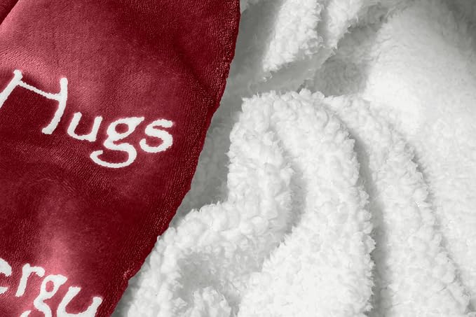 Compassion Blanket (Brand)- Strength Courage Super Soft Warm Hugs, Get Well Gift Blanket Plush Healing Thoughts Positive Energy Love & Hope (Burgundy, 50 x 65 Sherpa)