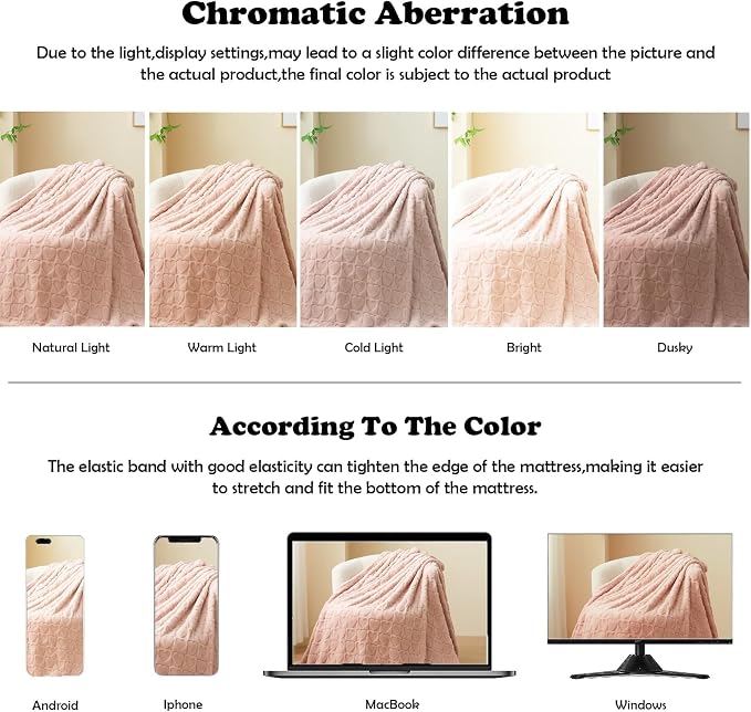 NEWCOSPLAY 3D Heart Checkered Flannel Throw Blanket, Dusty Pink, 50"x70" | Super Soft Cute Lightweight Decorative Premium Silky Fleece Blanket for Couch Sofa Bed, Gift for Women Men, All Season Use