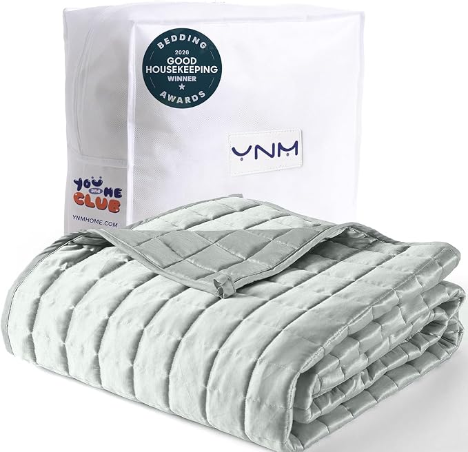YnM Cooling Weighted Blanket for Adults, 50lbs Heavy Bed Throw Comforter with 100% PE Fabric, Ideal for Hot Sleepers or Summer Days(88x104 Inches for Queen/King Bed, 50 Pounds, Green)
