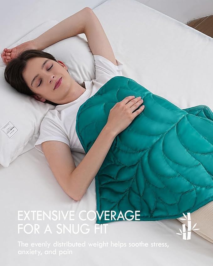 Kaisa Weighted Blanket for Adults(5 lbs, 23"x29"), Weighted Lap Blanket Machine Washable, Small Heavy Blankets with Glass Beads for Home Sleep &Travel,Green