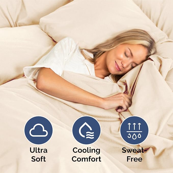 King Size 4 Piece Sheet Set - Ultra Soft & Cooling Bed Sheets - Cream Pink | Fits 8 Inch to 16 inch Mattress, Wrinkle Free & Fade Resistant with Deep Pockets, Breathable, Comfy Hotel Luxury Bedding