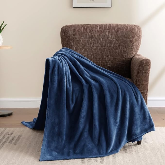 BEDELITE Fleece Blanket Soft Plush Full Bed Blanket Navy 84"x90" | Ultra Soft Fleece, Plush Microfiber, Lightweight Warmth, All Season Comfort, Fade Resistant, Machine Washable, Couch Sofa Bed