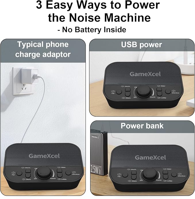 White Noise Machine for Baby & Adults – 38 Non-Looping Sounds, Dual Speakers + Headphone Jack, 15/30/60/90 Min Timer & Memory – USB Powered Sleep Sound Machine for Nursery & Office, Black