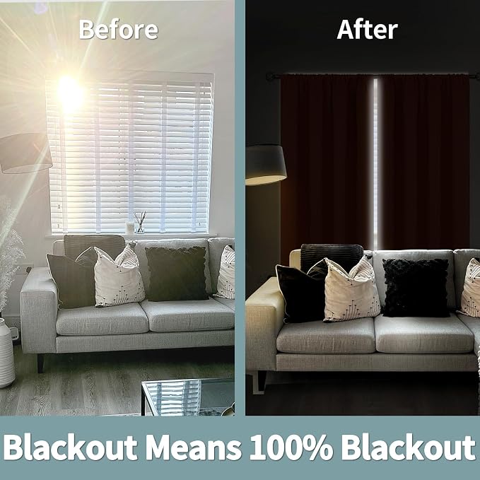 BGment Burnt Orange Blackout Curtains for Bedroom 72 Inch Length 2 Panels | Thermal Insulated, Full Room Darkening Noise Canceling, Living Room Curtains with Rod Pocket, 52 x 72 Inch