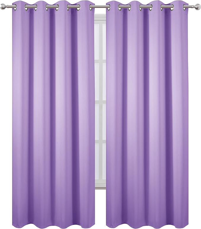 Blackout Curtains 52 x 95 inch/Lavender Curtains Set of 2 Panels/Thermal Insulated Room Darkening Bedroom Curtains