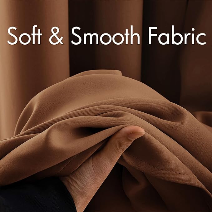 MIULEE Sun Baked Blackout Bedroom Curtains Drapes 72 Inch Long 52"x72" | Grommet Top, Room Darkening Window Drapes, Privacy Protection, Thermal Insulated, Heat Blocking, Light Blocking