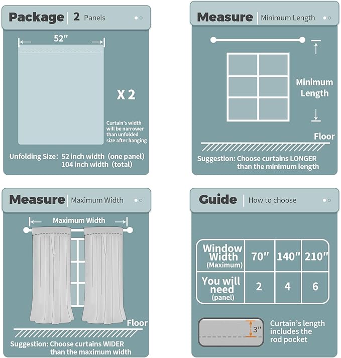 BGment White Blackout Curtains for Bedroom 80 Inch Long 2 Panels | Thermal Insulated Black Out Curtains, Room Darkening Soundproof, Rod Pocket Window Curtains for Living Room, 52 x 80 Inch