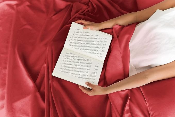 Cal King 6 Piece Bed Sheet Set - Comfy, Breathable & Cooling Sheets - Red | Ultra-Soft Hotel Luxury Bedding Set with 8-16 Inch Deep Pockets, 1 Flat & 1 Fitted Sheet & 4 Pillowcases, Wrinkle & Fade Free