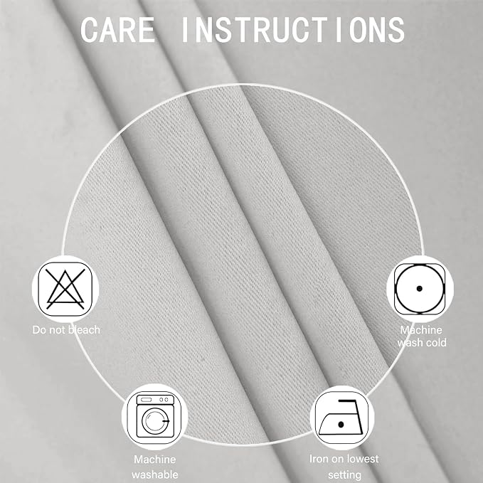 Blackout Curtains 52 x 120 Inch Long Light Grey Curtains Set of 2 Panels Room Darkening Curtains for Bedroom and Living Room