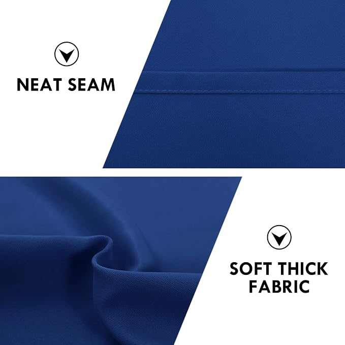 DWCN Blackout Curtains for Bedroom Living Room 52 x 84 Inch Long 2 Panels | Room Darkening, Thermal Insulated, Light Blocking, Rod Pocket Drapes, Noise Reducing Window Treatments, Classic Blue