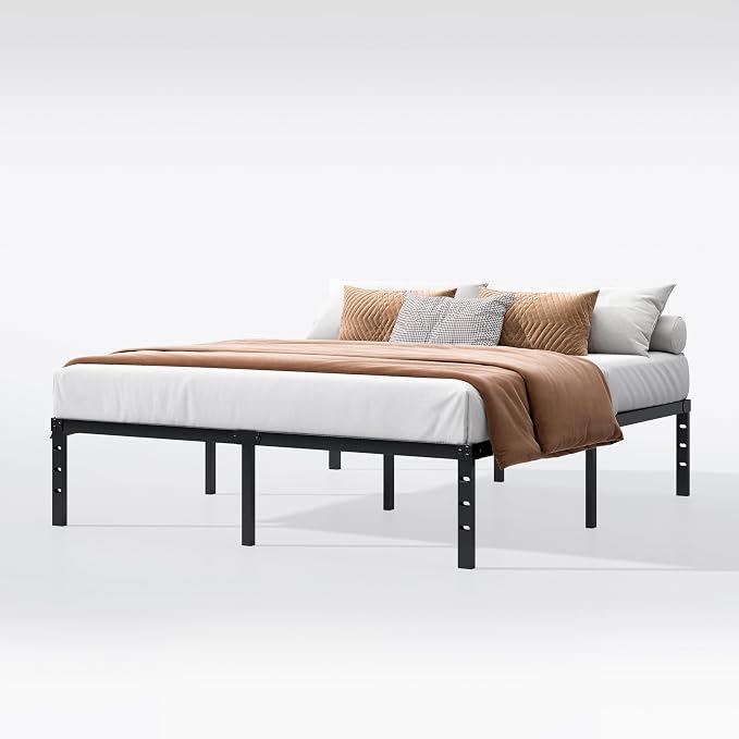 Hafenpo 14 Inch Queen Bed Frame - Sturdy Metal Platform Queen Size, No Box Spring Needed, Heavy Duty, Easy Assembly, Strong Bearing Capacity, Under Bed Storage, Black | Sturdy Metal Platform Queen Size, No Box Spring Needed, Heavy Duty, Easy Assembly, ...
