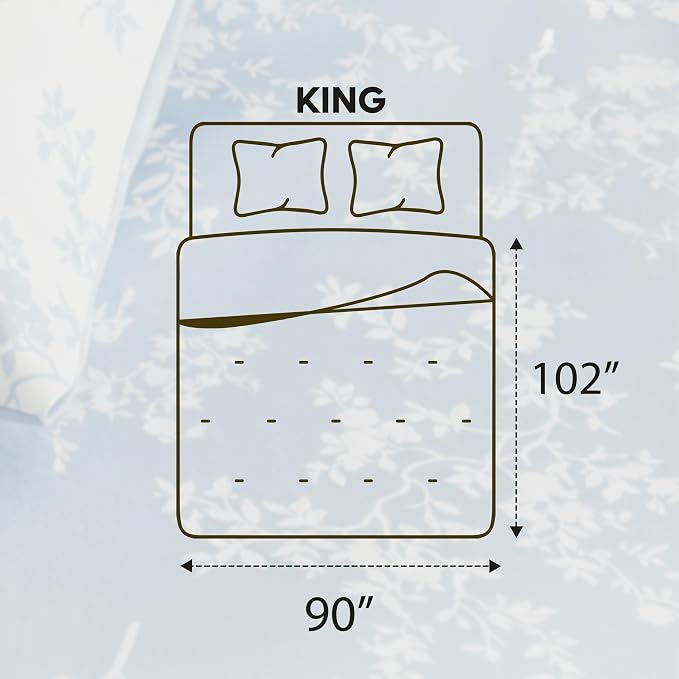Utopia Bedding 3 Pc King Comforter Set, Printed Comforter, Sky Petal | Comforter Set Includes Comforter (90x102) Inches, 2 Shams (20x36) Inches. Soft Microfiber Down Alternative, Machine Washable.
