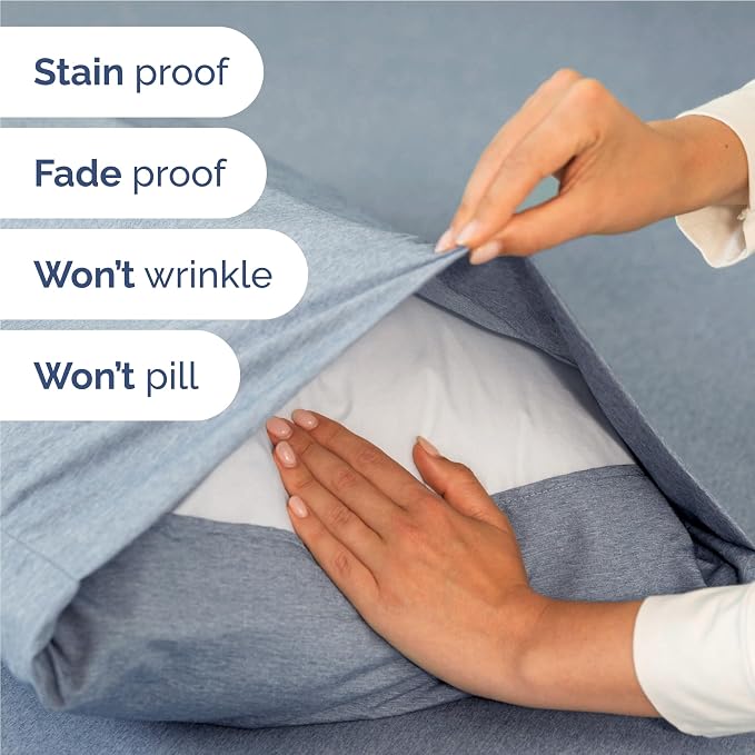 Full 6 Piece Bed Sheet Set - Breathable & Cooling Sheets - Heathered Blue | Ultra-Soft Hotel Luxury Bedding Set with 8-16 Inch Deep Pockets, 1 Flat & 1 Fitted Sheet & 4 Pillowcases, Wrinkle & Fade Free