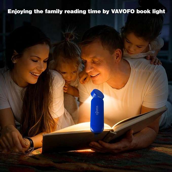 VAVOFO USB Rechargeable Book Light, Bookmark Clip on LED Reading Light | 3 Colors 9 Lighting modes clip on book light, Eye Care Glow for Bed Reading, Christmas Gift for Bookworms, Book Accesories
