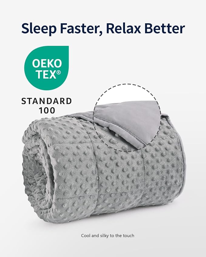 Mr. Sandman Weighted Blanket for Adults, King Size 20 lbs, 88 x 104 Inches | Cooling Soft Minky for Hot Sleepers; Machine Washable; Filled with Glass Beads; Heavy Bed Throw for Sleep; Grey