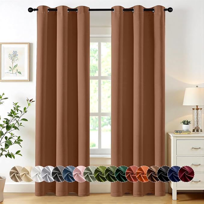 MIULEE Blackout Curtains for Bedroom 2 Panels 40 x 72 Inch Long Sun Baked | Thermal Insulated, Living Room Darkening Grommet Drapes, Noise Reducing, Light Blocking Window Treatments