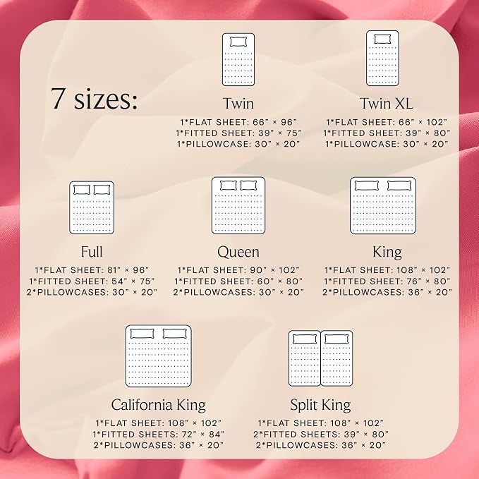 LuxClub Twin XL Sheets Set, Cooling & Soft Deep Pocket Bed Sheets, 3PC | LuxClub Silky Fitted Sheet & Pillowcase Sets, Breathable Hotel Luxury Bedding for Mattress Wrinkle Free, Vermilion