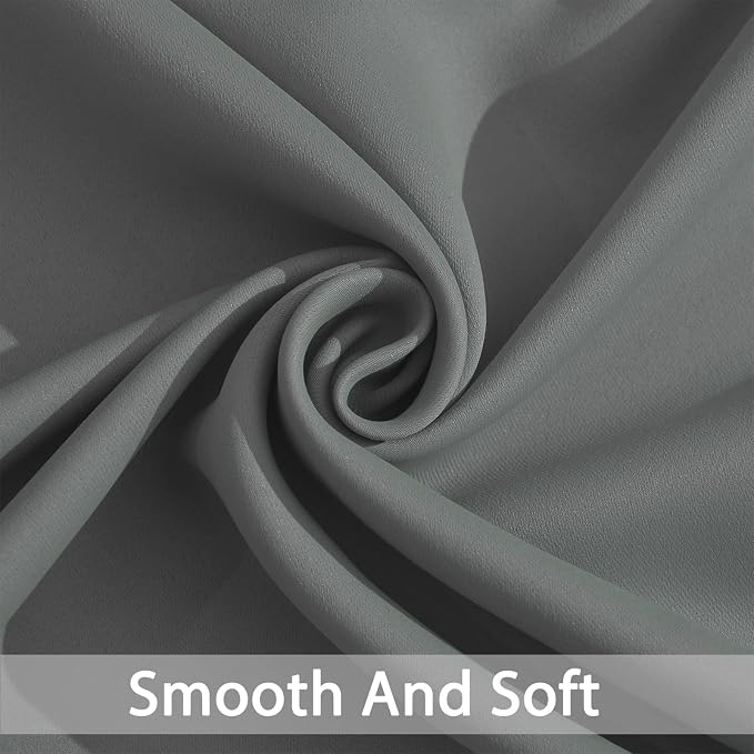 Yakamok Grey Room Darkening Curtains 84 inch Gray Sliding Door Drapes | 1 Extra-wide Panel,W52xL84,Soft Triple-weave,Grommet,Blackout Thermal Insulated Drapes,Privacy,Light Reduction,Patio doors