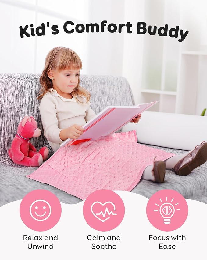 Weighted Lap Pad, Minky Dots Small Weighted Blanket, 20"x30" 2lbs | Gentle Hug-Like Comfort, Reversible Cooling & Cozy for All Seasons, 7-Layer for Even Weight Distribution, Machine Washable