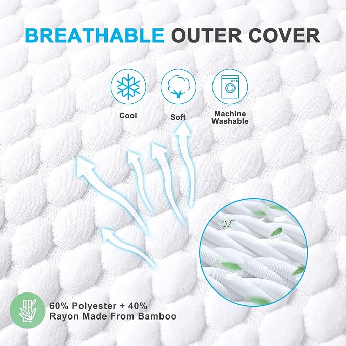 Cooling Shredded Memory Foam Bed Pillows, Queen Size, Set of 4, 20 x 30 in | Adjustable Firm, Supportive, Breathable, Hypoallergenic, Odorless, Luxury, Cool Gel pillows for Side Back Stomach Sleepers