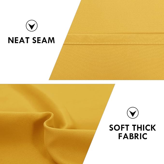 DWCN Blackout Curtains for Bedroom Living Room 38 x 63 Inch Long Yellow | 2 Panels Set, Room Darkening, Thermal Insulated, Light Blocking, Rod Pocket Drapes, Noise Reducing Window Treatments