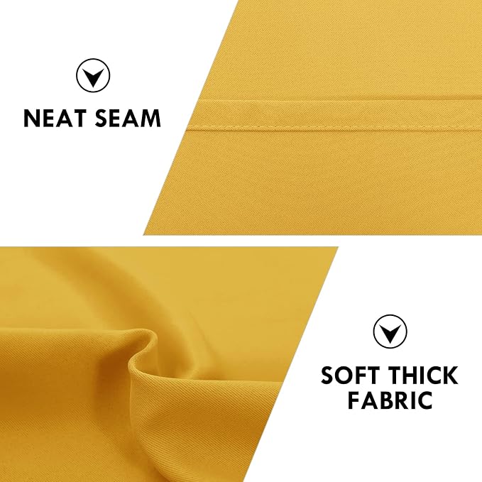 DWCN Blackout Curtains for Bedroom Living Room 38 x 72 Inch Long Yellow | 2 Panels Set, Room Darkening, Thermal Insulated, Light Blocking, Rod Pocket Drapes, Noise Reducing Window Treatments