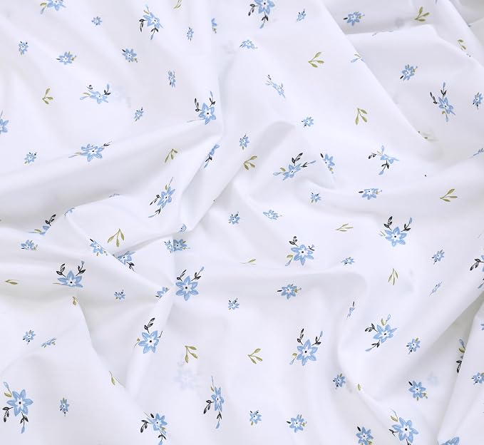 RUVANTI 100% Cotton Percale Sheets Twin XL, Phulkari | Crisp Cooling, Deep Pocket 16", Soft Breathable & Durable, Hotel-Style, 3 Piece Set