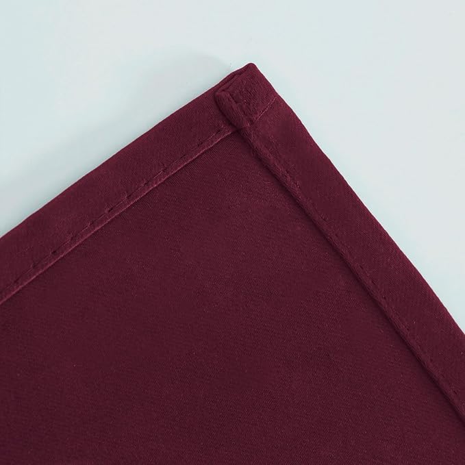 Burgundy Red Blackout Curtains 34 x 84 Inch Length/Set of 2 Curtain Panels/Thermal Insulated Room Darkening Blackout Curtains for Bedroom