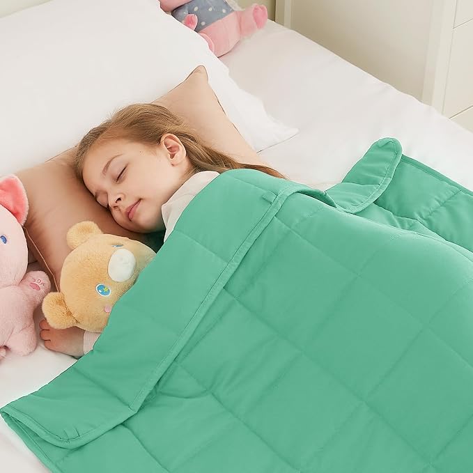 Weighted Blanket - 5 lbs Green Heavy Blanket - Small Size Breathable Lap Blanket(36"x48", 5 lbs)