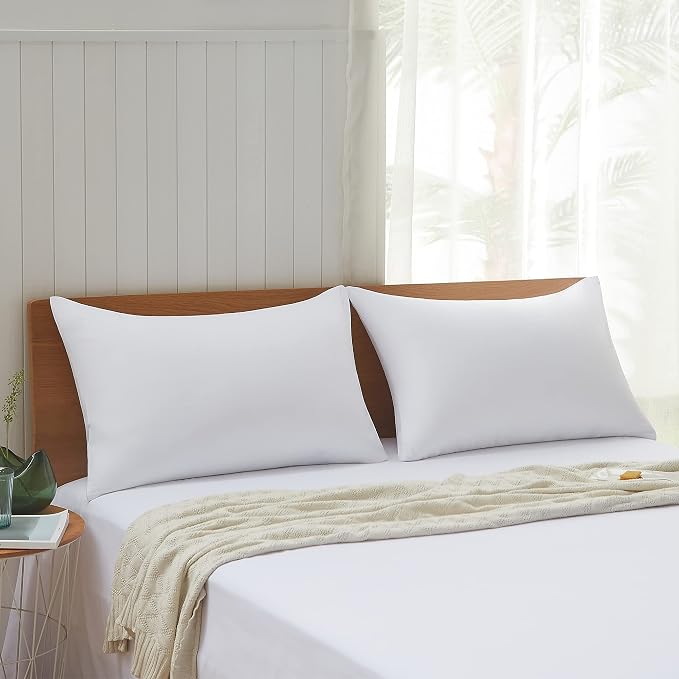 Acanva Bed Pillows 2 Pack Hotel Collection Luxury Soft Inserts for Sleeping-Breathable and Comfortable for Stomach Back Sleepers, King (Pack of 2), White
