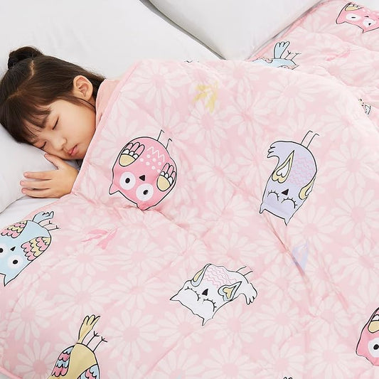 Weighted Blanket (5 lbs, 36" x 48") Cooling Throw Heavy Blanket for Sleeping Apply to 40-60 lbs, Soft Thick Breathable Blanket with Glass Bead, Easy Care