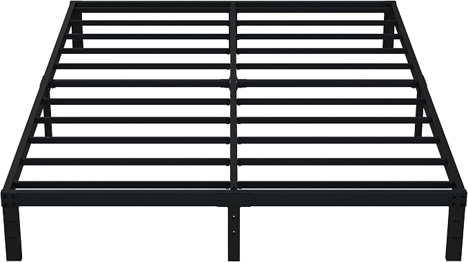 EMODA 10 Inch Full Size Bed Frame Heavy Duty Metal Platform | No Box Spring Needed, Easy Assembly Noise Free, Black