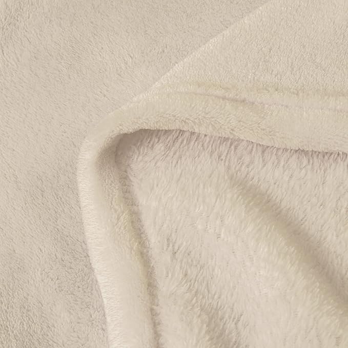 BEDELITE Fleece Blanket Soft Plush Queen Size Bed Blanket Beige 90"x90" | Ultra Soft Fleece, Plush Microfiber, Lightweight Warmth, All Season Comfort, Fade Resistant, Machine Washable,Perfect for Bed