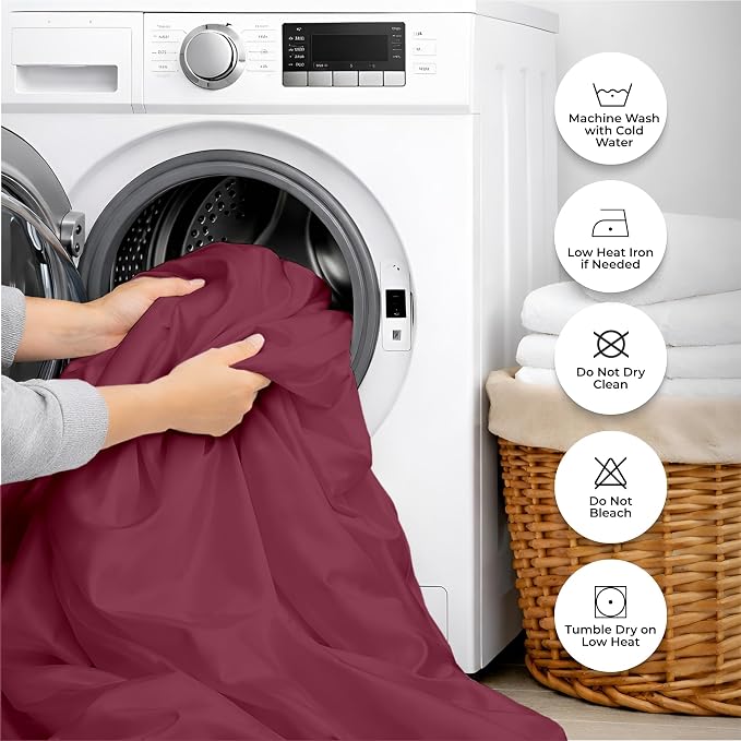 1 Pc Duvet Cover Queen Size/Full Size-100% Egyptian Cotton Ultra Soft Premium Durable Comforter Cover Zipper Closure & Corner Ties- (Burgundy, 90" X 90")