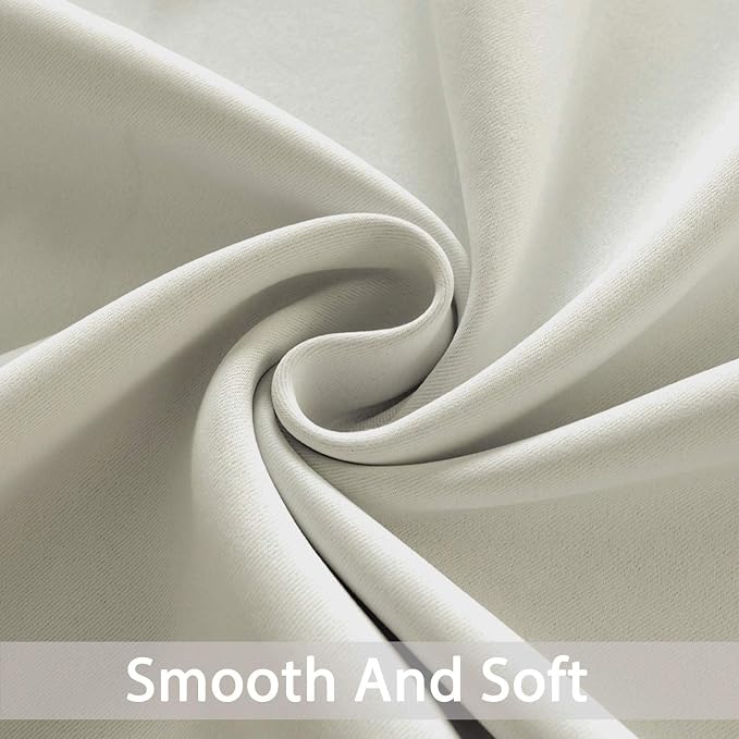 Yakamok Light Beige Room Darkening Curtains 84 inch Sliding Door Drapes | 1 Extra-wide Panel,W52xL84,Soft Triple-weave,Grommet,Blackout Thermal Insulated Drapes,Privacy,Light Reduction,Patio doors