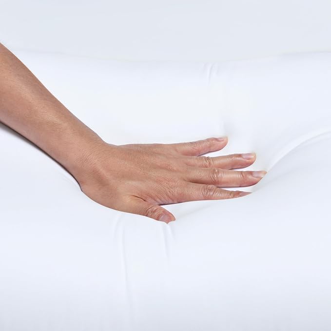 Amazon Basics Down-Alternative Pillows for Stomach and Back Sleepers, Soft Density, Machine Washable, 20 x 36 inches, White, 2-Pack
