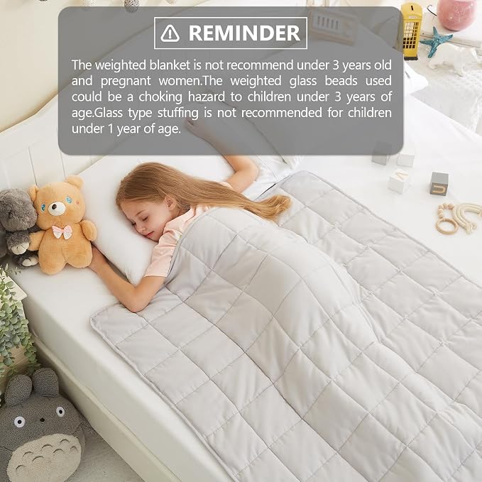 L'AGRATY Weighted Blanket - 36"x48" 3lbs Microfiber Material with Glass Beads Small Blanket for All-Season Summer Fall Winter Soft Thick