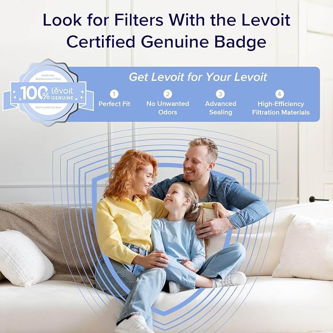 Levoit Air Purifier for Home Bedroom Small Room, Quiet Operation | Washable Pre-Filter for Dander, Smoke, Dust, Pollen, AHAM VERIFIDE, Odor Eliminators, Pet Hair Remover, Vital 100, White