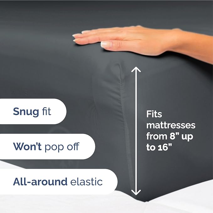 Twin XL Size 3 Piece Sheet Set - Ultra Soft & Cooling Sheets - Slate Blue | Fits 8 Inch to 16 inch Mattress, Wrinkle Free & Fade Resistant with Deep Pockets, Breathable, Comfy Hotel Luxury Bedding
